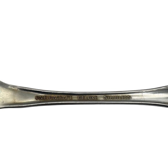 Oneidacraft Deluxe Stainless Steel Pierced Serving Spoons Spatchula Set Of 2 - Picture 5 of 8